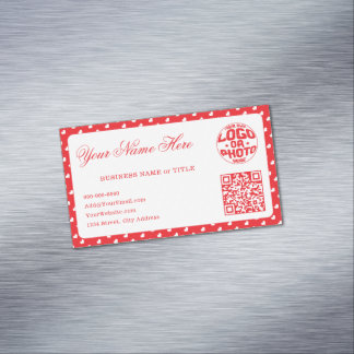 Hearts Happy Valentine’s Day Modern Love Pattern マグネット名刺