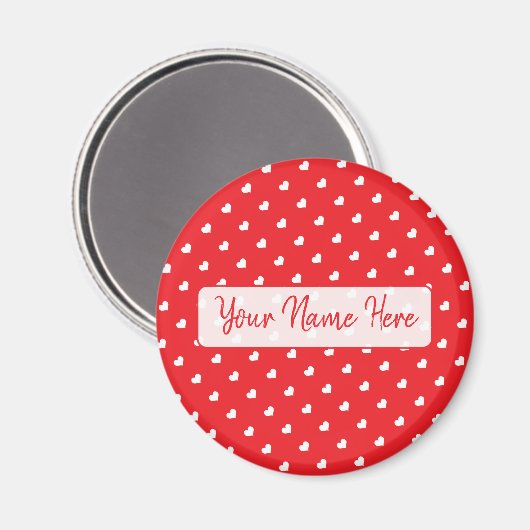 Hearts Happy Valentine’s Day Modern Love Pattern マグネット (正面/裏面)