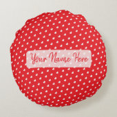 Hearts Happy Valentine’s Day Modern Love Pattern ラウンドクッション (裏面)