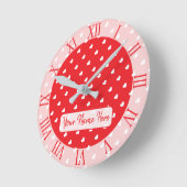 Hearts Happy Valentine’s Day Modern Love Pattern ラウンド壁時計 (傾斜)