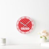 Hearts Happy Valentine’s Day Modern Love Pattern ラウンド壁時計 (ホーム)