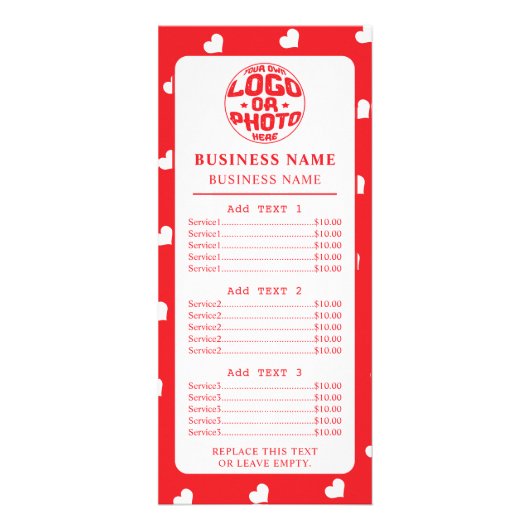 Hearts Happy Valentine’s Day Modern Love Pattern ラックカード (正面)