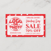 Hearts Happy Valentine’s Day Modern Love Pattern 割引カード (正面)