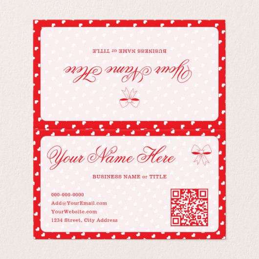 Hearts Happy Valentine’s Day Modern Love Pattern 名刺 (外部フラット)