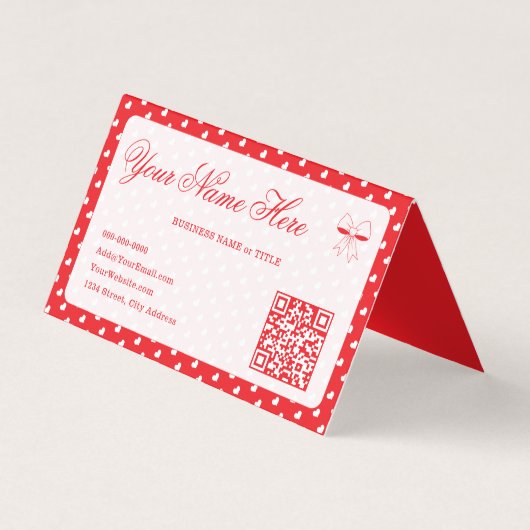 Hearts Happy Valentine’s Day Modern Love Pattern 名刺 (正面)