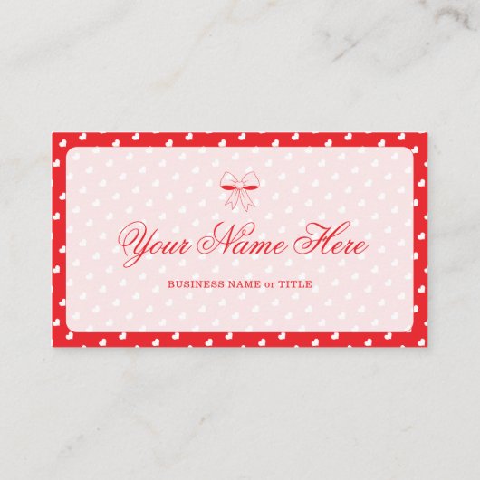 Hearts Happy Valentine’s Day Modern Love Pattern 名刺 (裏面)