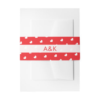 Hearts Happy Valentine’s Day Modern Love Pattern 招待状ベリーバンド