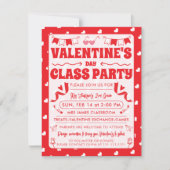 Hearts Happy Valentine’s Day Modern Love Pattern 招待状 (正面)