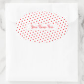 Hearts Happy Valentine’s Day Modern Love Pattern 楕円形シール (バッグ)