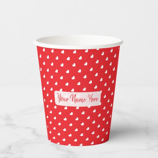 Hearts Happy Valentine’s Day Modern Love Pattern 紙コップ (正面)