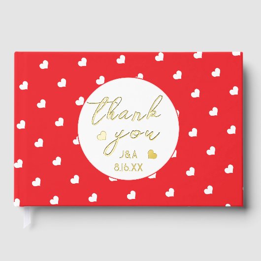 Hearts Happy Valentine's Day Modern Love Pattern ゲストブック (正面)