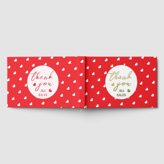 Hearts Happy Valentine's Day Modern Love Pattern ゲストブック (全面)