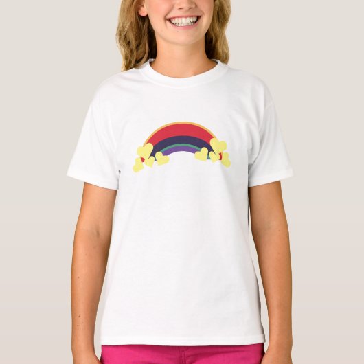Hearts Herzen Rainbow Color Regenbogen Tシャツ (正面)