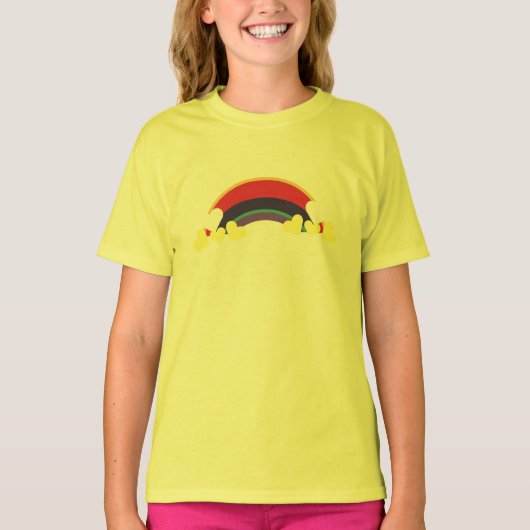 Hearts Herzen Rainbow Color Regenbogenfarben Tシャツ (正面)