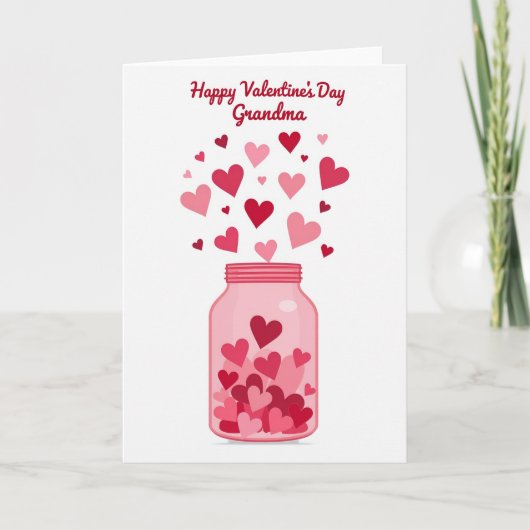Hearts In A Jar Grandma Card カード (正面)