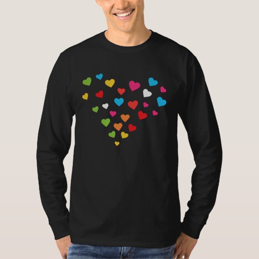 Hearts in Heart Best friends Couples Valentine s D Tシャツ (正面)