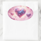 Hearts In The Clouds 楕円形シール (バッグ)