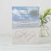 Hearts in the Sand photo Wedding Invitation 招待状 (スタンド正面)