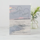 Hearts in the Sky Beach Wedding Invitation 招待状 (スタンド正面)