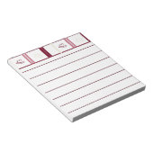 Hearts Lined Notepad – Whimsical Burgundy Design ノートパッド (アングル)