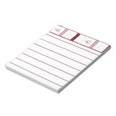 Hearts Lined Notepad – Whimsical Burgundy Design ノートパッド (回転)