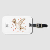 Hearts Love Bird Roses Floral ラゲッジタグ (正面横)