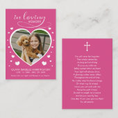 Hearts Memorial Photo Funeral Card 名刺 (正面/裏面)