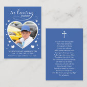 Hearts Memorial Photo Funeral Card 名刺 (正面/裏面)