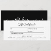 Hearts Minimalist Black Gift For You Certificate (正面/裏面)