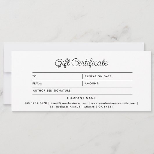 Hearts Minimalist Black Gift For You Certificate (正面)