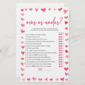 Hearts Over or Under Bridal Shower Game  便箋 (正面/裏面)