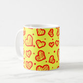 Hearts Pattern コーヒーマグカップ (正面左)