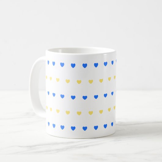 Hearts Pattern コーヒーマグカップ (正面左)