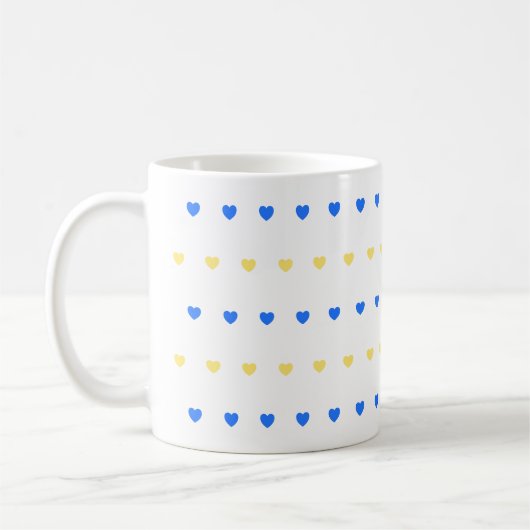 Hearts Pattern コーヒーマグカップ (左)