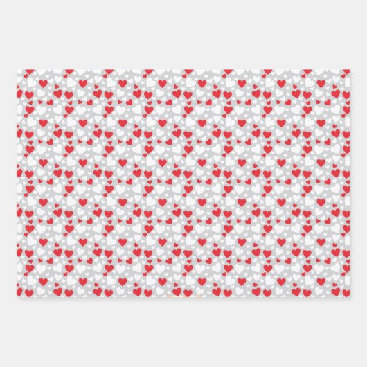Hearts Pattern custom backgrounds Wrapping Paper ラッピングペーパーシート (正面)