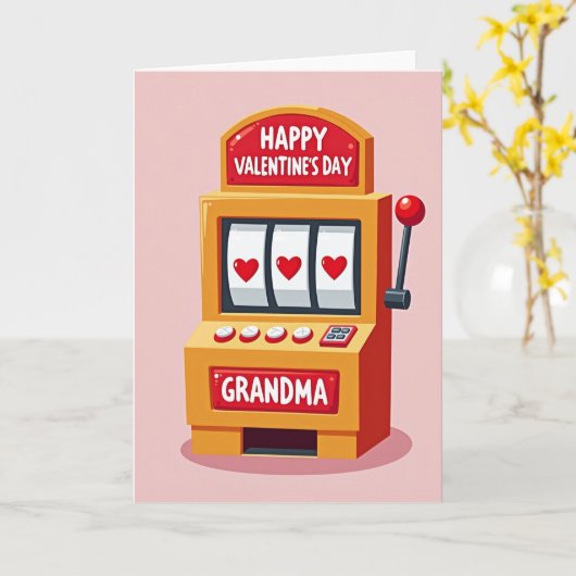Hearts Pattern Grandma Card カード (黄色い花)
