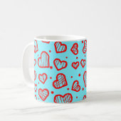Hearts Pattern - Valentine's Day Inspired コーヒーマグカップ (正面左)
