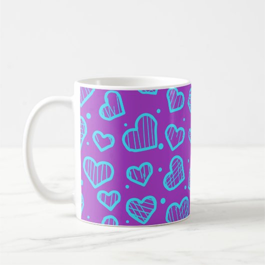 Hearts Pattern - Valentine's Day Inspired コーヒーマグカップ (左)
