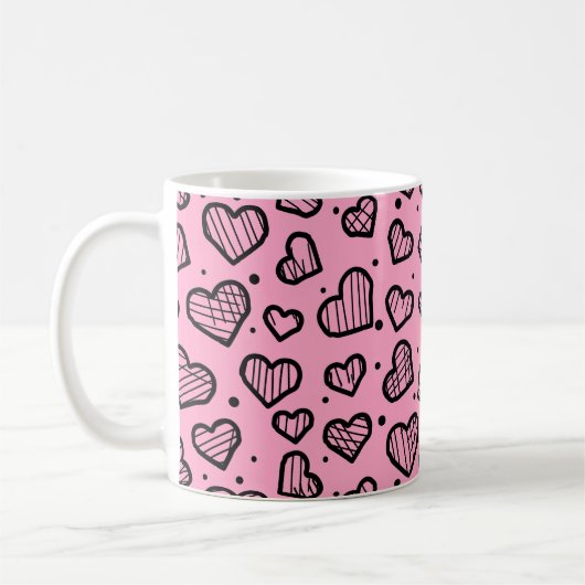 Hearts Pattern - Valentine's Day Inspired  コーヒーマグカップ (左)