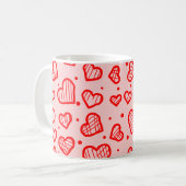 Hearts Pattern - Valentine's Day Inspired コーヒーマグカップ (正面左)