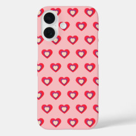 Hearts Pink Red Purple Valentine iPhone /iPad case iPhone 16ケース