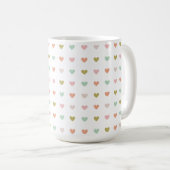 Hearts Polka Pattern, 15oz  コーヒーマグカップ (正面右)