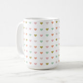 Hearts Polka Pattern, 15oz コーヒーマグカップ (正面左)