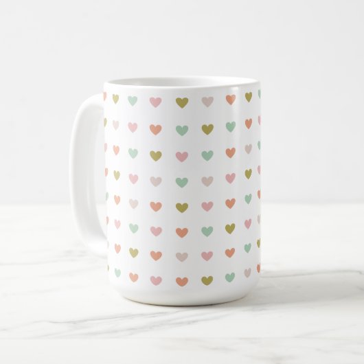 Hearts Polka Pattern, 15oz  コーヒーマグカップ (正面左)