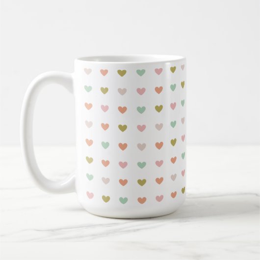 Hearts Polka Pattern, 15oz  コーヒーマグカップ (左)