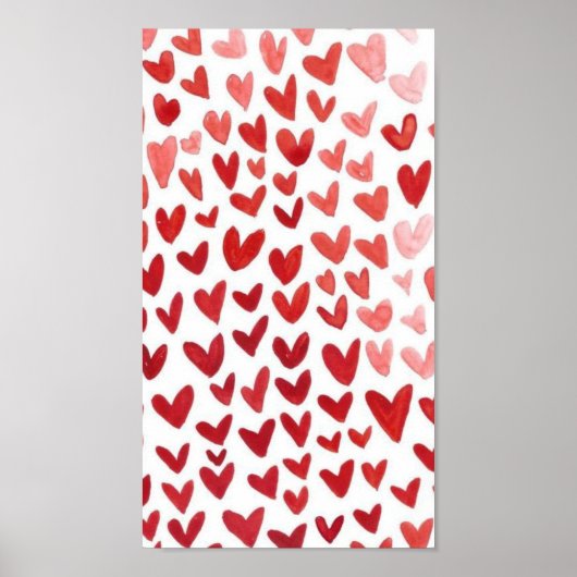 hearts poster red and white  ポスター (正面)