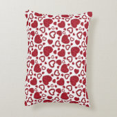 Hearts Red Roses Pattern Minimalist Valentine's アクセントクッション (裏面(縦))