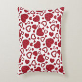 Hearts Red Roses Pattern Minimalist Valentine's アクセントクッション (正面(垂直))