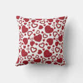 Hearts Red Roses Pattern Minimalist Valentine's クッション (裏面)