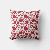 Hearts Red Roses Pattern Minimalist Valentine's クッション (正面)